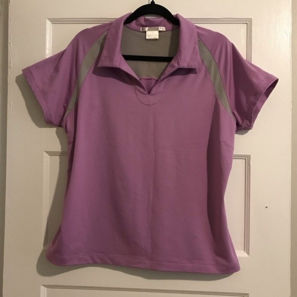 Nike Golf Purple and Grey Waffle Texture Collared Short Sleeve Polo